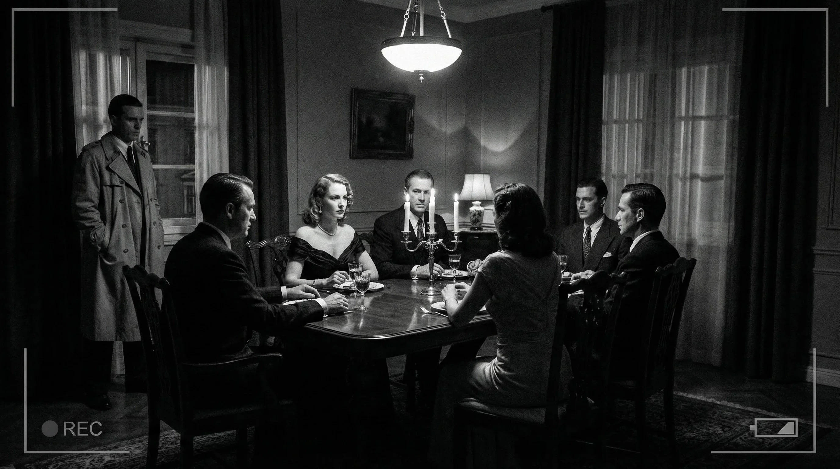 希区柯克夺魂索电影经典长镜头晚宴场景